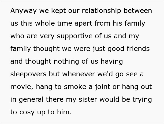 Text excerpt describing a secret relationship where the guy&rsquo;s sister tries to interfere and demand he break up with his secret boyfriend.