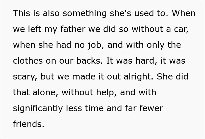 Text describing a mom facing work drama and relationship challenges while managing family struggles alone and with limited support.