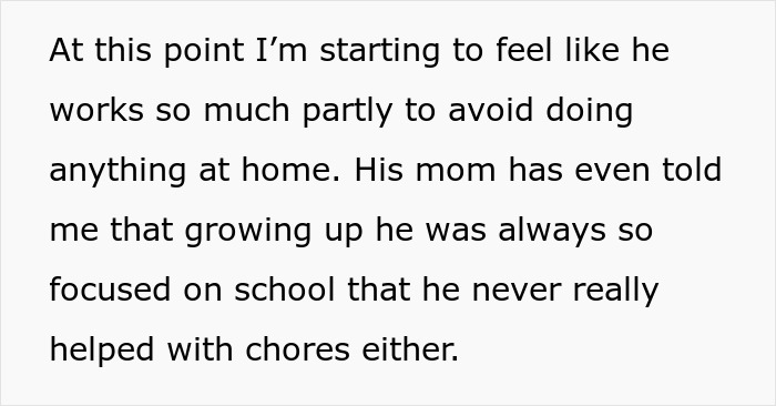 Text showing concern about a man avoiding household chores by claiming to be busy with work, raised by netizens. Text showing concern about a man avoiding household chores by claiming to be busy with work, raised by netizens.