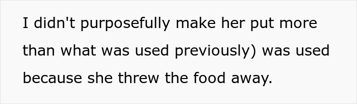 Screenshot of text discussing a mom making her vegan teen cook meat to teach a lesson about wasting food.