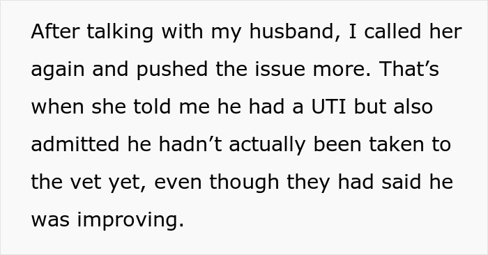 Text excerpt about a neglectful owner causing dog health problems by delaying vet visits despite illness symptoms.