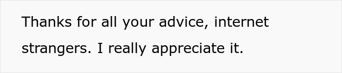 Text on white background expressing gratitude for internet advice, highlighting themes of secrets and exposure.