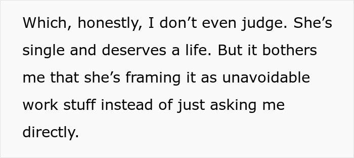 Text discussing frustration over being used as a free sitter and realizing the situation involves co-parenting boundaries.