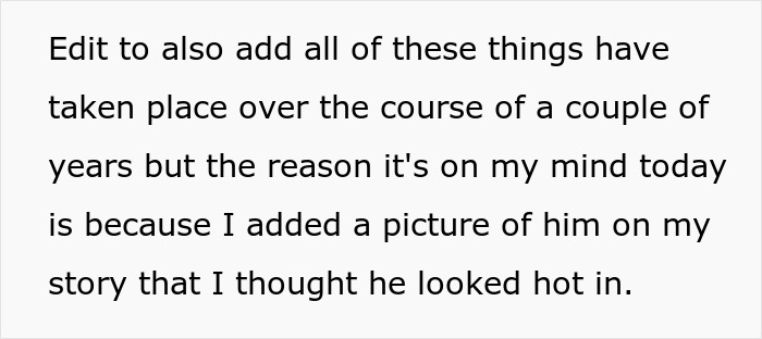 Text excerpt showing a devoted girlfriend feeling like second best after an arrogant guy compares her to another man's wife.