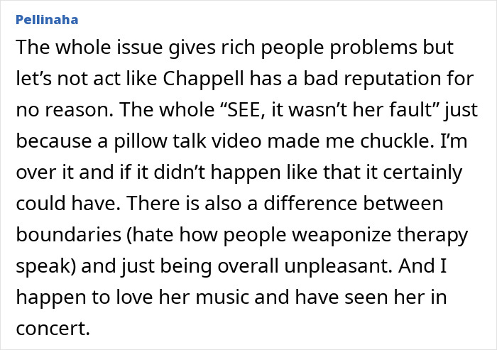 Comment discussing Chappell Roanâs reputation amid luxury hotel and Jude Law's daughter security guard scandal. Comment discussing Chappell Roanâs reputation amid luxury hotel and Jude Law's daughter security guard scandal.
