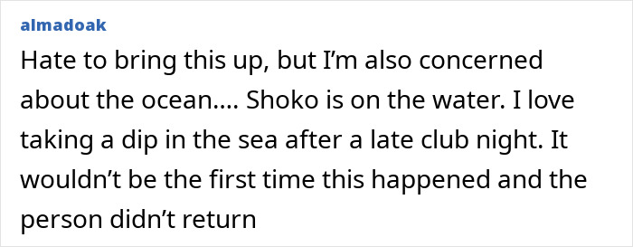 Screenshot of a forum post discussing concerns about the mysterious vanishing of an American student near the ocean.