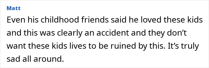 Comment discussing the tragic prank on teacher and the family's shocking decision following the incident.