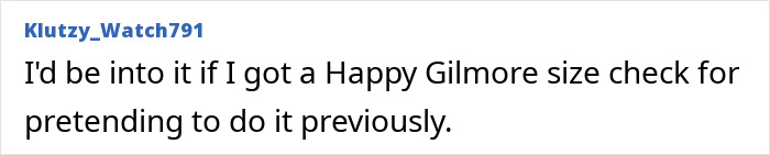 User comment on the internet about Gene Simmons and Adam Sandler involving a Happy Gilmore reference.