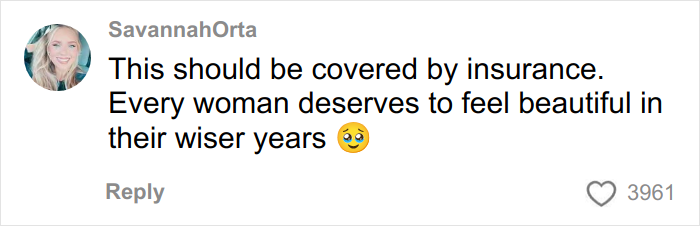 Comment on social media about a miracle plastic surgeon transforming a grandma to look decades younger with heartfelt support.