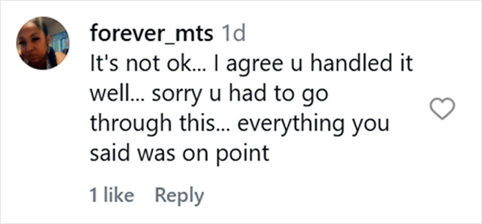 Social media comment supporting customer after restaurant review-bombed for waitress using Spanish racial slur incident.