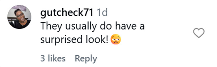 Instagram comment by user gutcheck71 expressing surprise with a concerned emoji in a social media discussion.