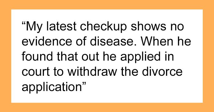 Guy Actually Shocked Husband Doesn’t Want To Get Back Together After Defeating Cancer All Alone