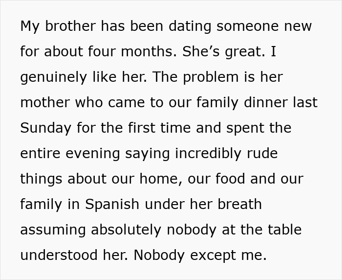 Man&rsquo;s Potential MIL Insults His Whole Fam In Spanish, Sis Reveals She Understood All