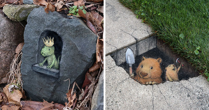 This Artist Turns Everyday Sidewalks Into Adorable 3D Creatures (35 New Pics)