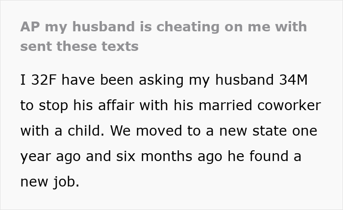 Text excerpt showing a woman confronting a married man about their affair and sending bold, audacious texts.