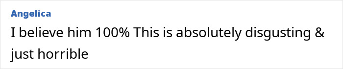 Comment by Angelica expressing strong support and disgust related to bombshell claims of underwater incident with teammate.