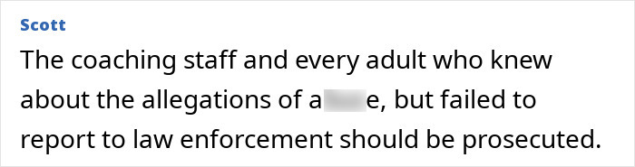 Screenshot of a comment discussing bombshell claims of an underwater incident involving a teammate and Hollywood connection.
