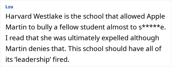 Comment discussing Harvard Westlake school and a bullying incident related to the underwater incident with teammate claims.