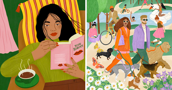 30 Expressive Illustrations That Celebrate Color, Femininity, And Everyday Moments