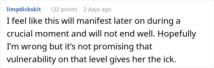 Man Praises Wife For Accepting Him When He Cries, Learns That She Loses Romantic Feelings Each Time Man Praises Wife For Accepting Him When He Cries, Learns That She Loses Romantic Feelings Each Time