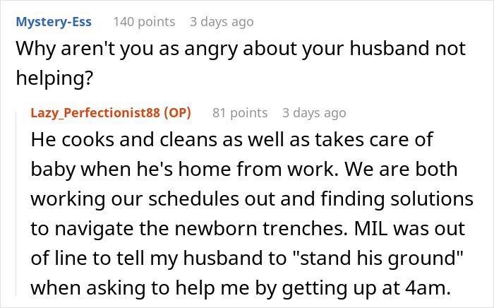 Man caring for his baby at 4 AM, with concern from his mom about him doing too much at night.