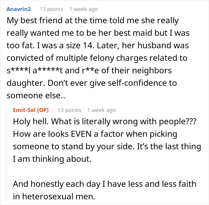 Text conversation discussing a bride&rsquo;s obsession with control affecting her friendships before the wedding.