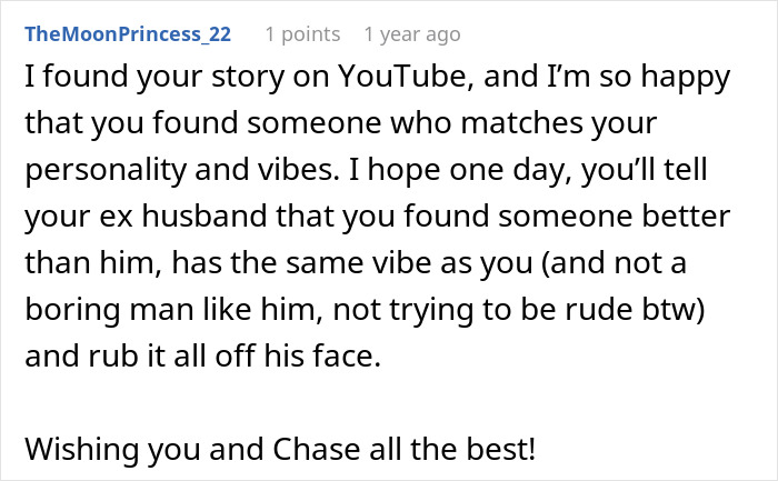 Comment on a story about a woman's innocent goofy joke revealing her horrible, cheating husband in an online discussion.