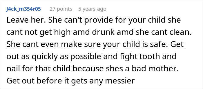 Online comment about a man complaining about his wife&rsquo;s parenting, sparking worry for their child&rsquo;s safety.