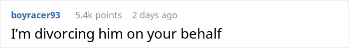 Comment saying divorcing him on your behalf, highlighting emotional tension in a relationship caused by mental health issues.
