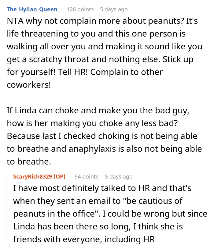 Rude Coworker Chokes On Peanut Dessert, Guy With Severe Allergy Takes Heat For Not Helping Her Rude Coworker Chokes On Peanut Dessert, Guy With Severe Allergy Takes Heat For Not Helping Her