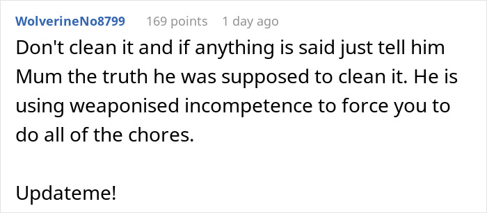 Screenshot of a Reddit comment discussing a man frustrated about being dumped with household chores while questioning if he's really busy with work. Screenshot of a Reddit comment discussing a man frustrated about being dumped with household chores while questioning if he's really busy with work.