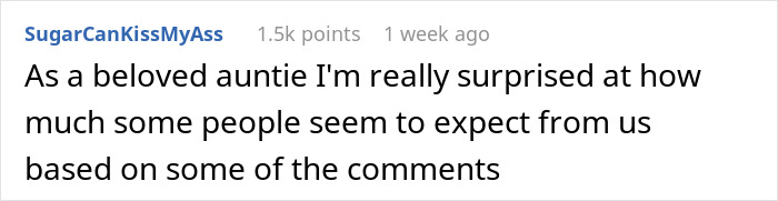 Commenter expressing surprise about people's expectations from a beloved auntie in family drama involving boxing match and dogs.