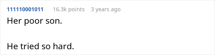 Text post with caption expressing sympathy for a son in a chaotic home scene involving a mom after a long shift.