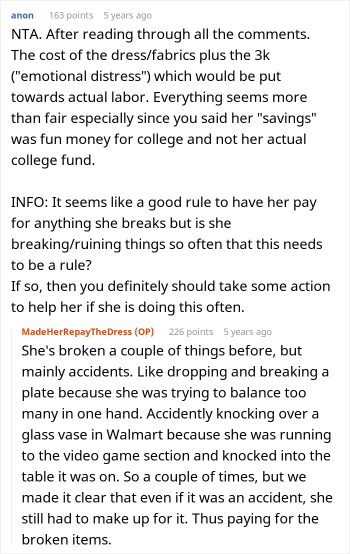 Teen Claims Her Dad &ldquo;Ruined Her Future&rdquo; After Making Her Pay For The Wedding Dress She Destroyed