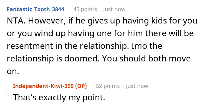 Online discussion about boyfriend demanding veto on woman&rsquo;s medical procedure to preserve fatherhood dreams.