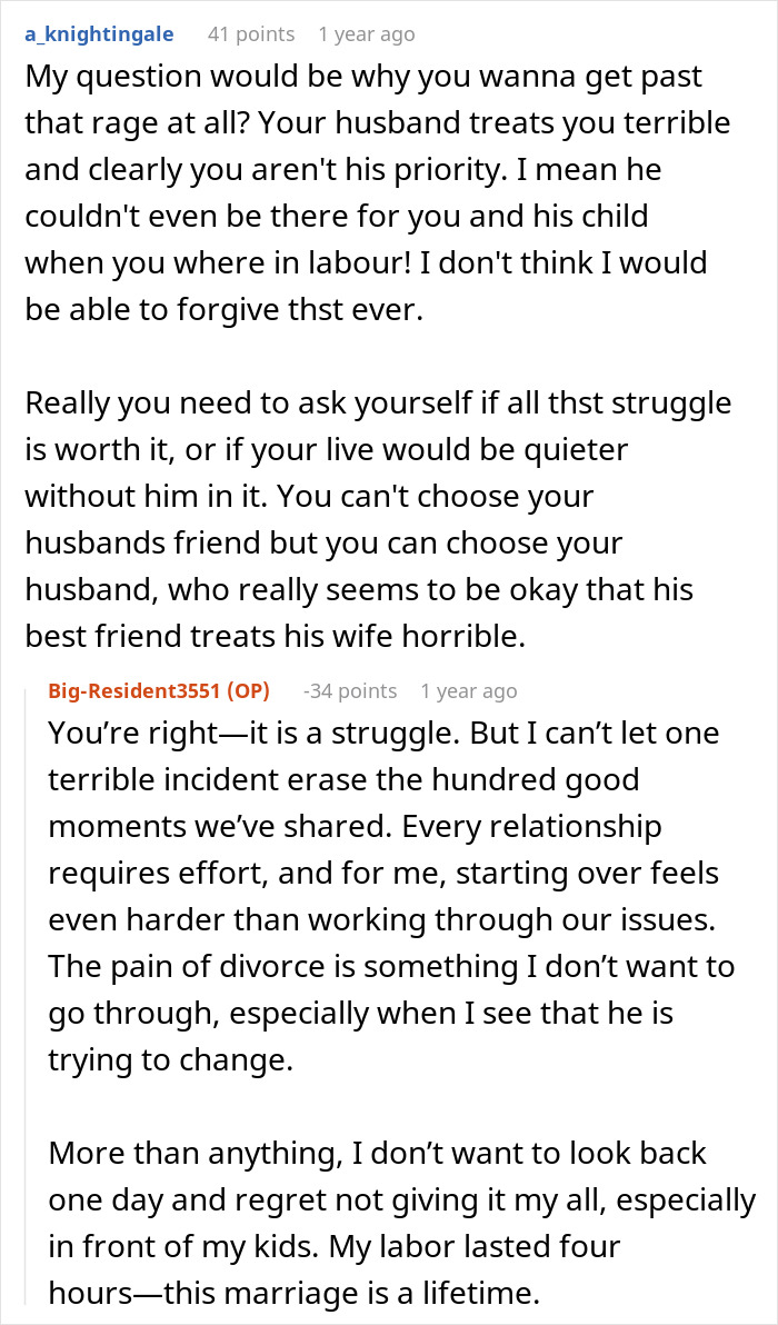 Reddit conversation about a guy telling his best friend to divorce his wife and signs of sabotage in their marriage.
