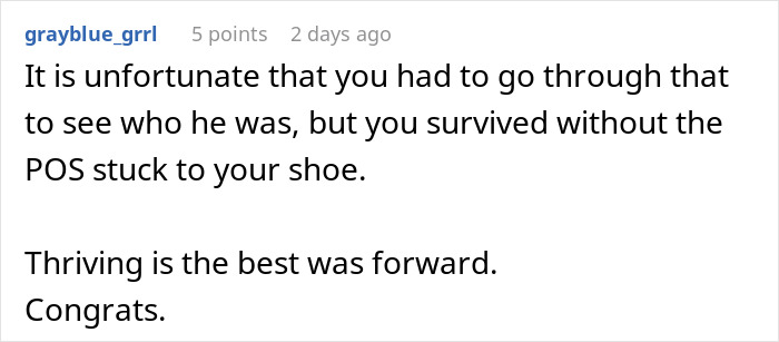 Comment about man facing reality check after abandoning husband during hardest moments, discussing divorce consequences. Comment about man facing reality check after abandoning husband during hardest moments, discussing divorce consequences.