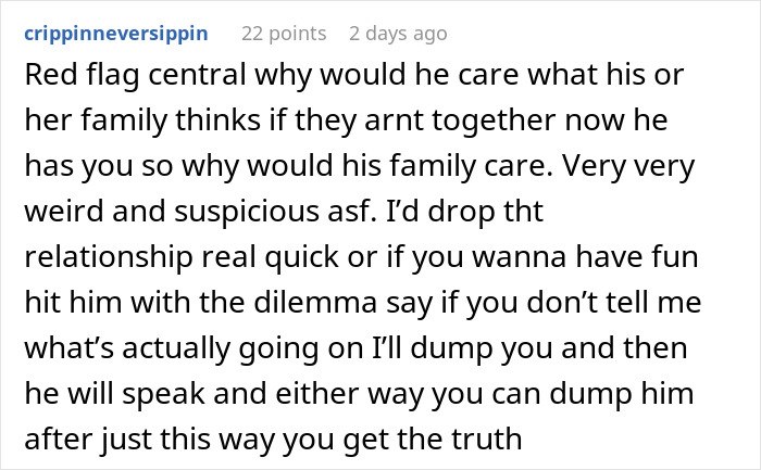 Screenshot of a Reddit comment discussing suspicion and advice related to a boyfriend&rsquo;s double life and relationship trust issues.