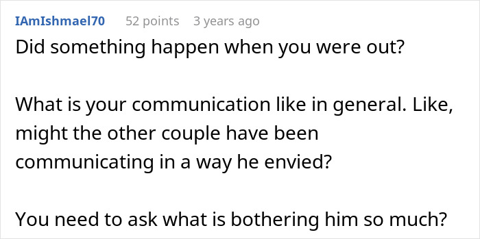 Alt text: Online comment discussing communication issues in a relationship involving a woman's cheating husband.