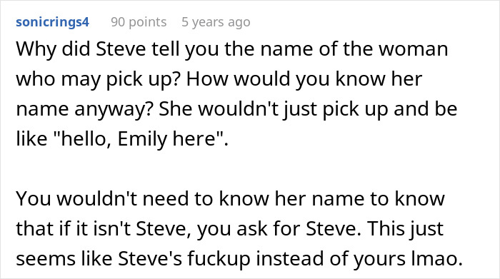 Comment discussing employee accidentally revealing to a customer’s wife about having a mistress, causing chaos in communication. Comment discussing employee accidentally revealing to a customer’s wife about having a mistress, causing chaos in communication.