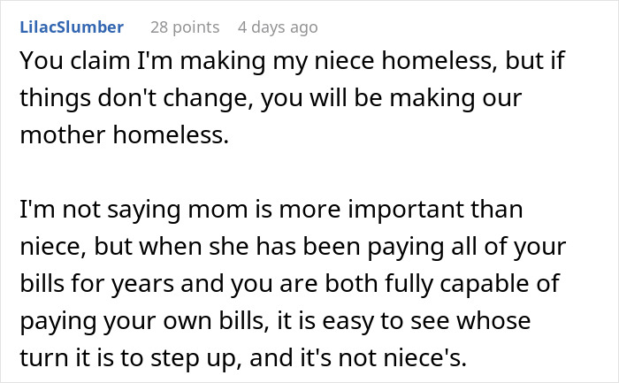 Text post discussing family financial conflict over grandma&rsquo;s support, highlighting greedy and entitled behavior expectations.