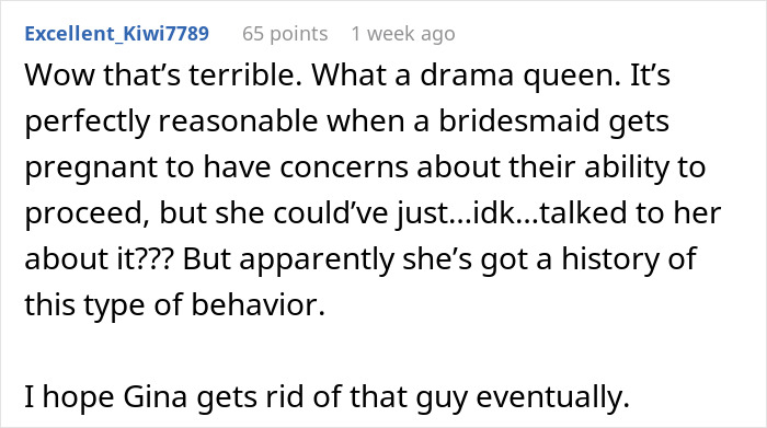 Comment discussing a bride&rsquo;s obsession with control causing strain and loss of two close friendships before the wedding.