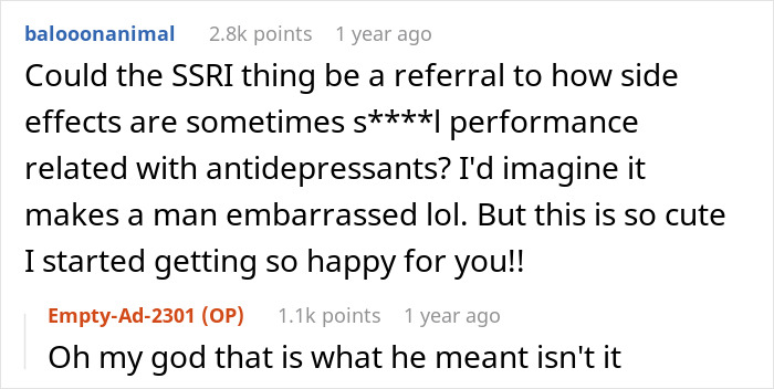 Screenshot of an online conversation about a man's love story that internet users find cute and heartwarming.