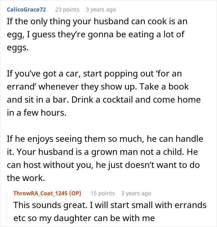 Comments discussing family dynamics and strategies for coping when a woman moves with family to run away from in-laws. Comments discussing family dynamics and strategies for coping when a woman moves with family to run away from in-laws.