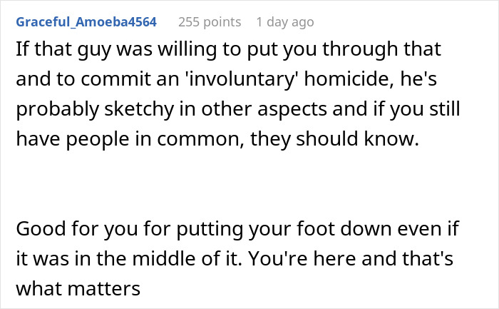 Comment discussing men abandoning partners during outdoor activities, highlighting relationship concerns and trust issues.
