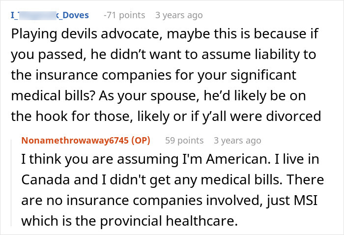 Screenshot of an online discussion about a man thinking he can call off divorce after abandoning husband during a hard moment. Screenshot of an online discussion about a man thinking he can call off divorce after abandoning husband during a hard moment.