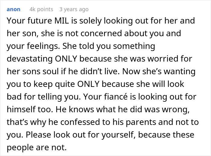 MIL Breaks Down And Tells Woman Her Fianc&eacute;'s Secret While He's In The Hospital: "Worried About His Sins"