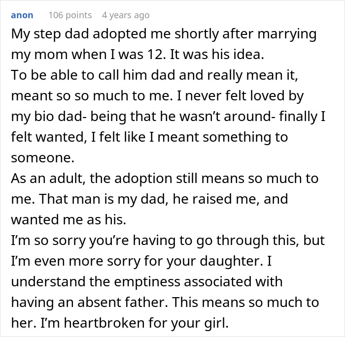 Man Refuses To Adopt Stepdaughter After Raising Her For 10 Years, Breaks Her Heart