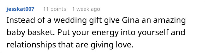 Comment about bride&rsquo;s obsession affecting her close friendships before the wedding, advising to focus on self and loving relationships.