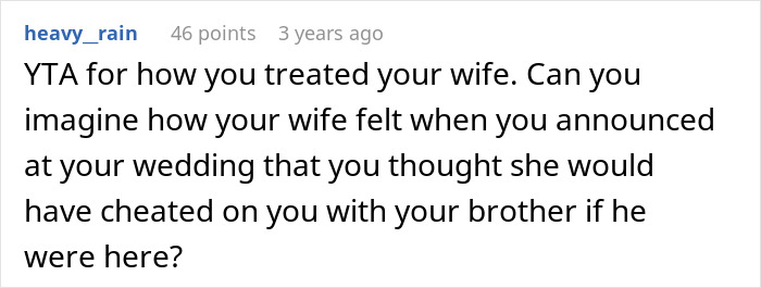 Groom Lets Every Wedding Guest Know Exactly Why His Jerk Brother Is Not There
